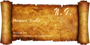 Nemes Ivó névjegykártya